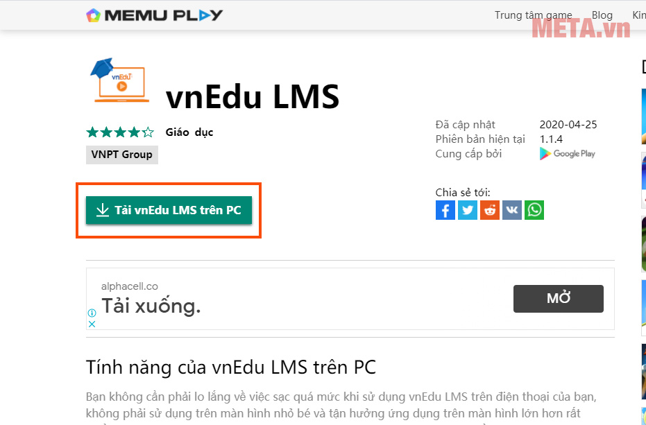 Nhấn tải VnEdu LMS trên PC Nhấn tải VnEdu LMS trên PC