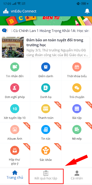 Cách tra cứu điểm VnEdu trường trung học cơ sở trên điện thoại Cách tra cứu điểm VnEdu trường trung học cơ sở trên điện thoại