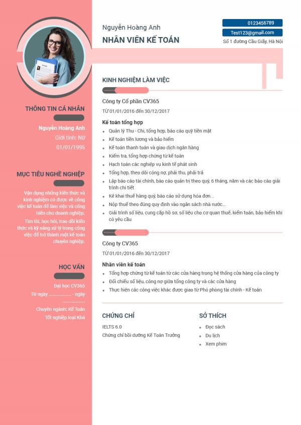 Hướng dẫn viết CV xin việc kế toán