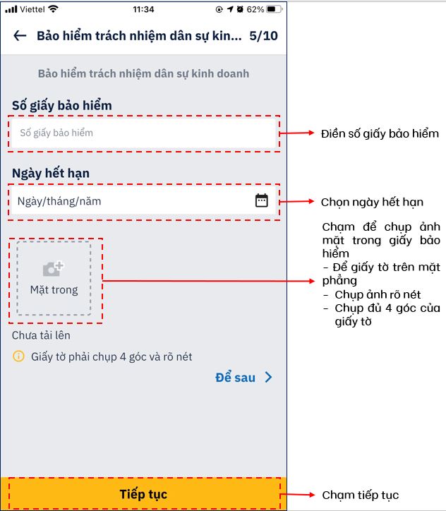 Cách upload hồ sơ đăng ký chạy be