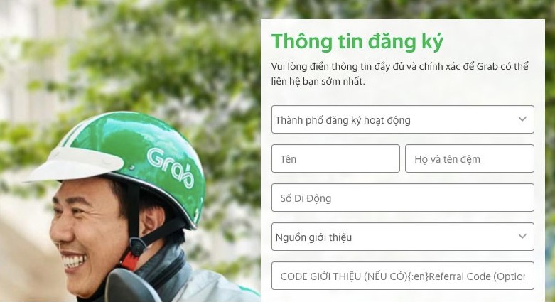 Cách đăng ký Grab 4 bánh Cách đăng ký Grab 4 bánh