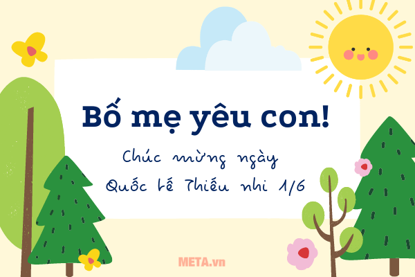 Thiệp chúc mừng ngày 1 tháng 6 Quốc tế Thiếu nhi Thiệp mừng ngày 1/6