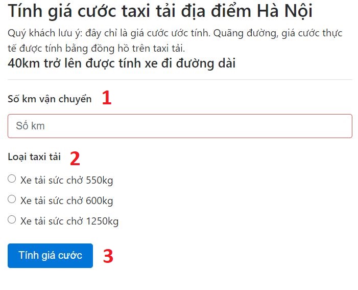 Cách tra phí của dịch vụ chuyển nhà trọn gói Thành Hưng tại khu vực Hà Nội