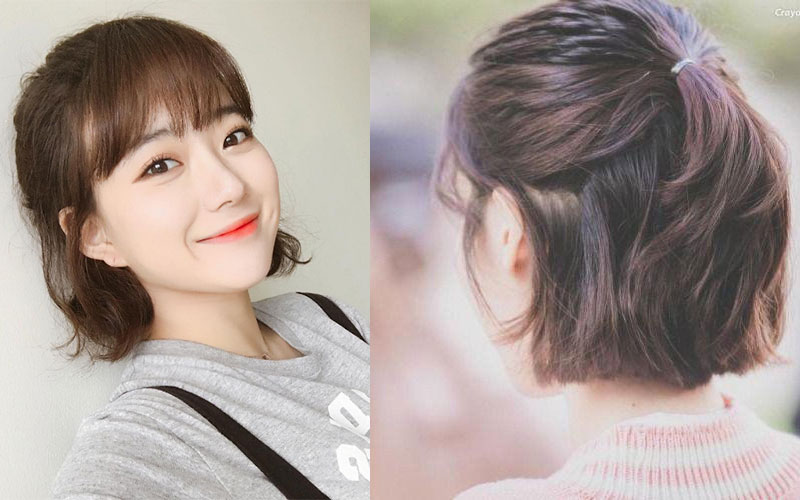 Kiểu buộc tóc nửa đầu