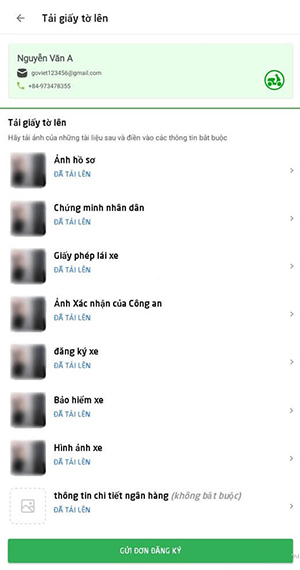 Tải hồ sơ và hoàn tất quá trình đăng ký