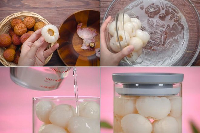 Cách làm vải ngâm đường và trà vải Cách làm vải ngâm đường và trà vải