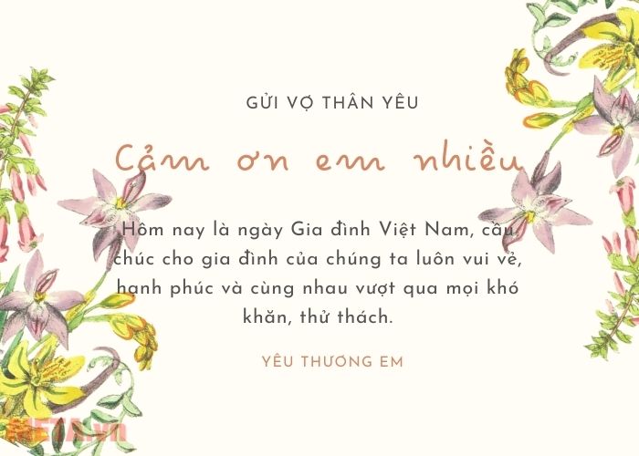 Thiệp mừng ngày Gia Đình Việt Nam