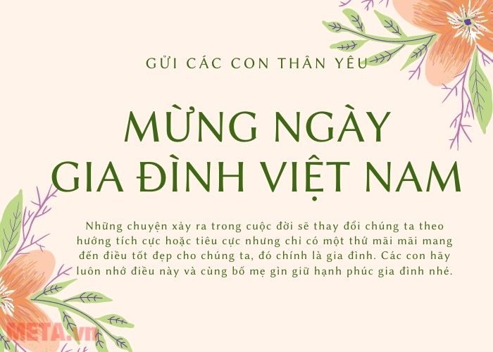 Thiệp mừng ngày Gia Đình Việt Nam