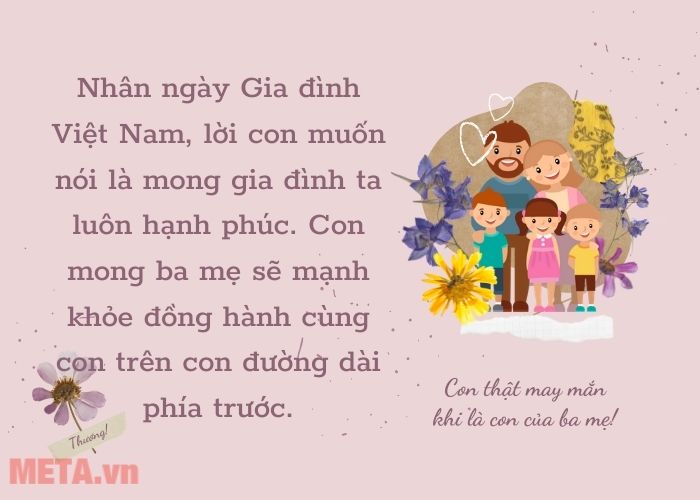 Thiệp mừng ngày Gia Đình Việt Nam