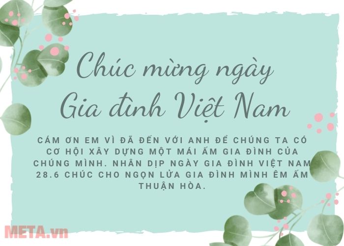 Thiệp mừng ngày Gia Đình Việt Nam