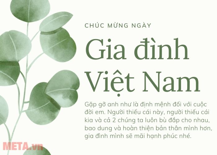 Thiệp mừng ngày Gia Đình Việt Nam