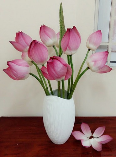 Mẫu cắm hoa sen đẹp và độc đáo Mẫu cắm hoa sen đẹp và độc đáo