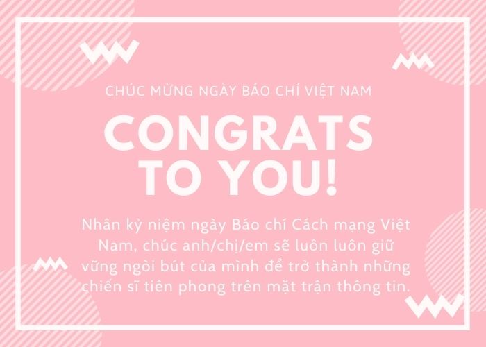 Thiệp mừng ngày Báo chí Việt Nam