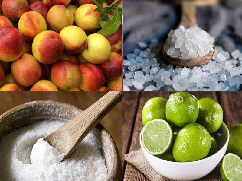 Nguyên liệu làm đào ngâm đường phèn