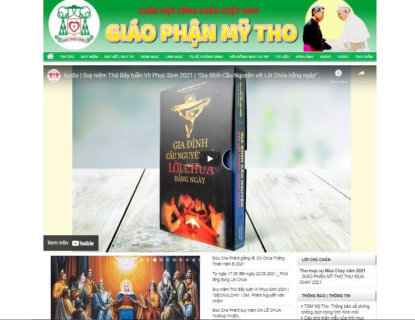 Giao diện website của Giáo phận Mỹ Tho Giao diện website của Giáo phận Mỹ Tho