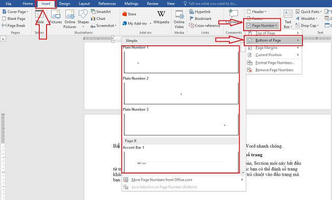 Cách đánh số trang từ trang 2 trong Word 2016 Cách đánh số trang từ trang bất kỳ trong Word 2016