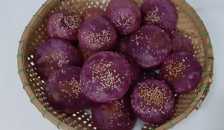 Cách làm bánh khoai lang tím chiên Cách làm bánh khoai lang tím chiên