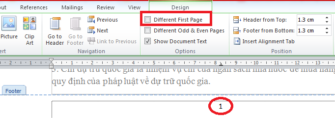 Cách xóa số trang trong Word ở trang bìa đầu tiên Cách xóa số trang trong Word ở trang bìa đầu tiên