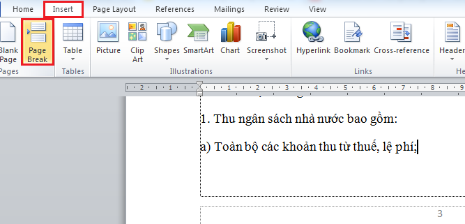 Cách xóa số trang trong Word bằng việc ngắt trang Cách xóa số trang trong Word bằng việc ngắt trang