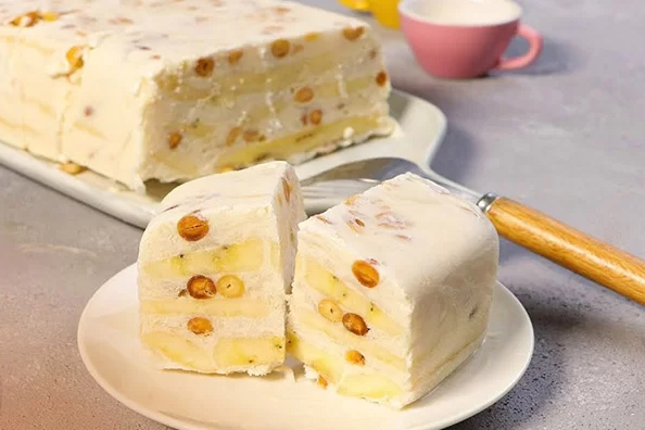 Thành phẩm món kem chuối hộp Thành phẩm món kem chuối hộp