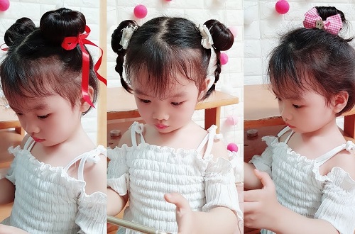 Một số mẫu buộc tóc đẹp cho bé gái ít tuổi