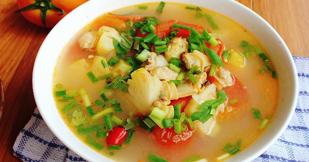 Cách nấu canh ngao với dứa
