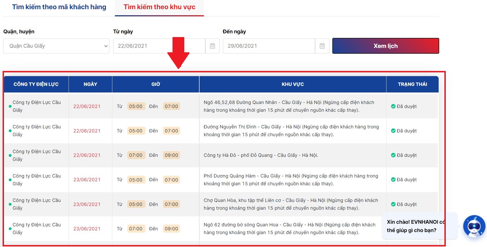 Cách tra cứu lịch cắt điện Hà Nội theo khu vực