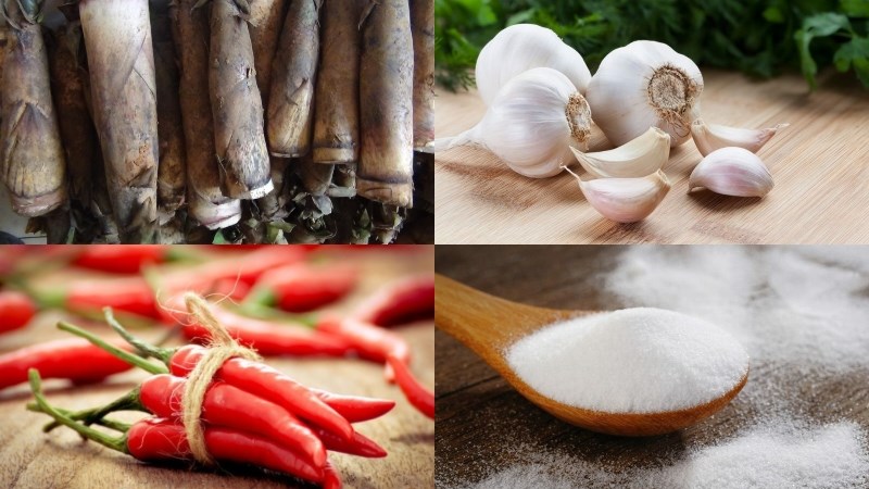 Nguyên liệu chính làm măng muối chua