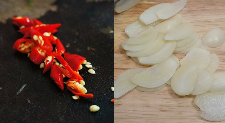 Tỏi, ớt thái lát Tỏi, ớt thái lát