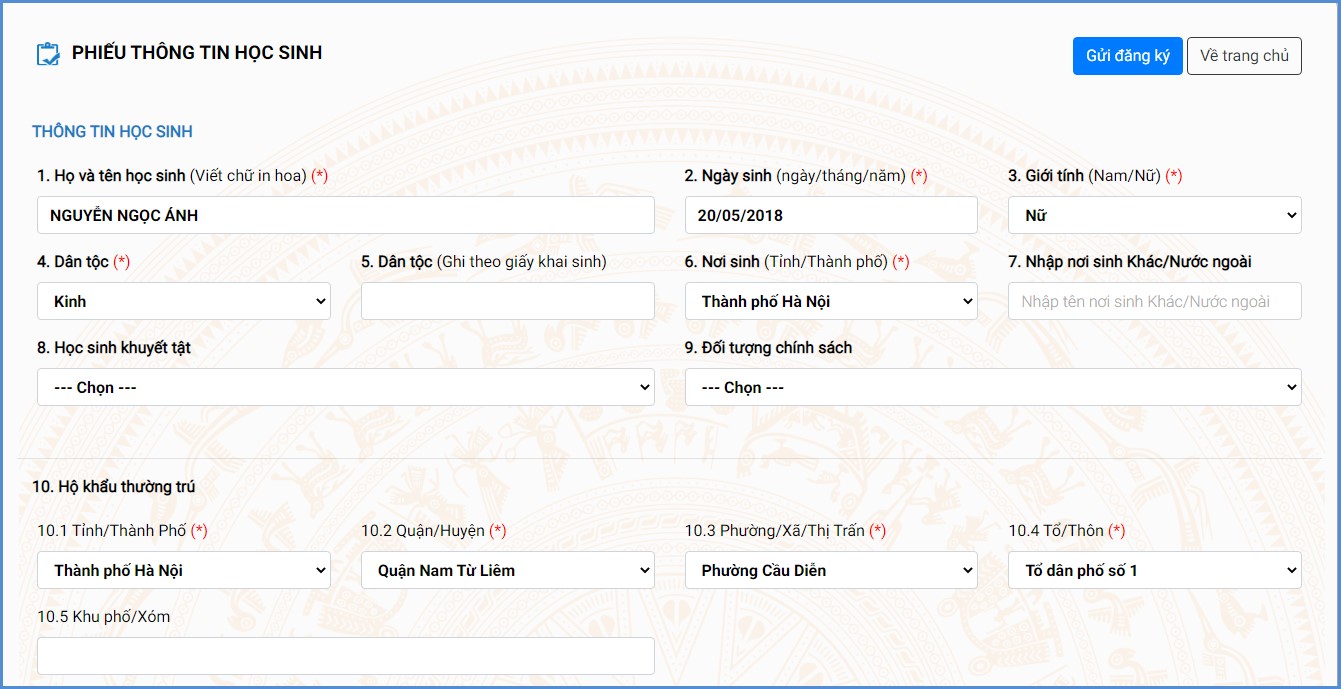 Hướng dẫn đăng ký tuyển sinh đầu cấp trực tuyến năm 2021 Hướng dẫn đăng ký tuyển sinh đầu cấp trực tuyến năm 2021