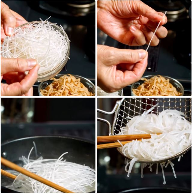 Cách làm bì chay, bì cuốn chay từ củ cải muối