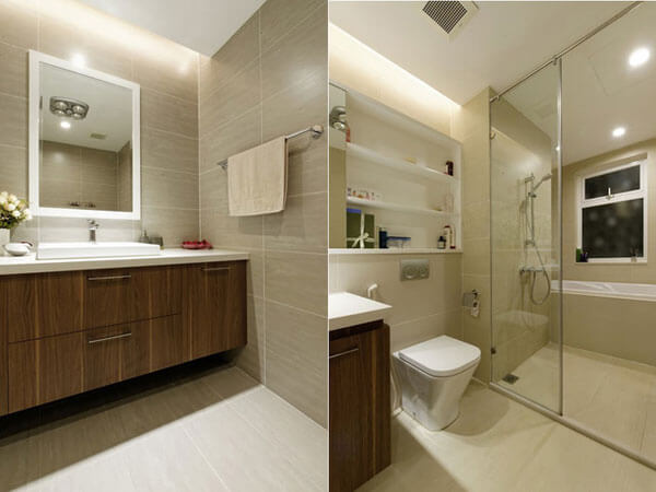 Nên chọn gương treo phòng tắm vuông hoặc tròn