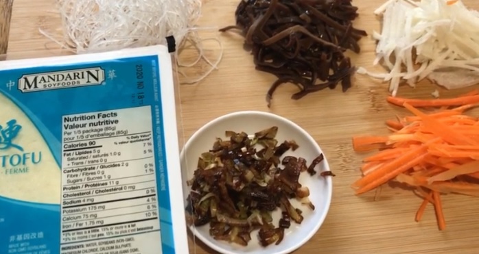 Nguyên liệu làm chả chay hấp