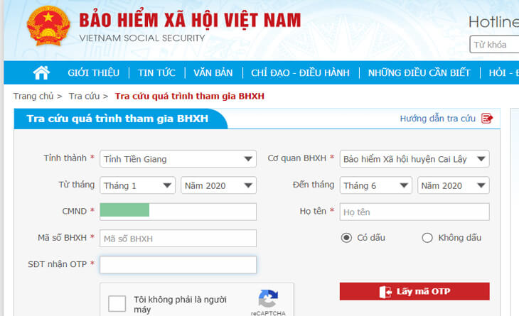 Cách tra quá trình đóng BHXH online