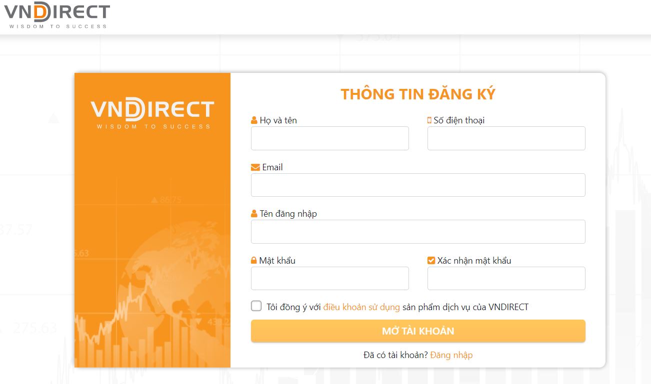 Cách mở tài khoản chứng khoán Vndirect online