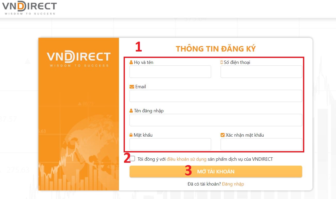 Cách mở tài khoản chứng khoán Vndirect online