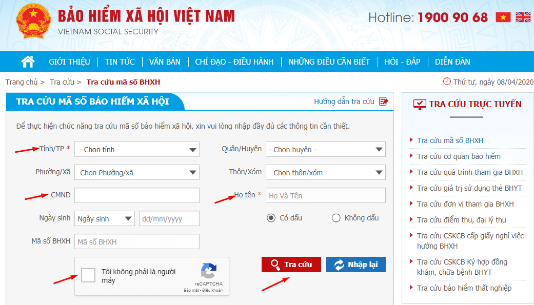 Tra cứu BHYT hộ gia đình