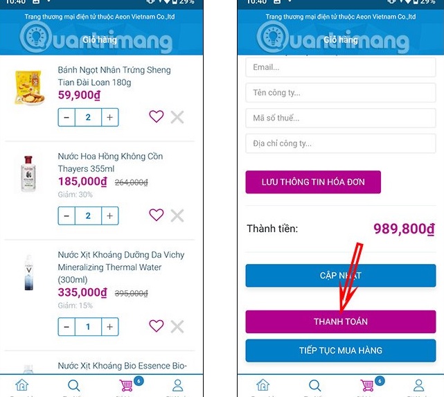 Cách đặt mua hàng siêu thị AEON online Cách đặt mua hàng siêu thị AEON online