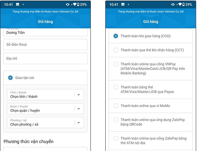 Cách đặt mua hàng siêu thị AEON online Cách đặt mua hàng siêu thị AEON online