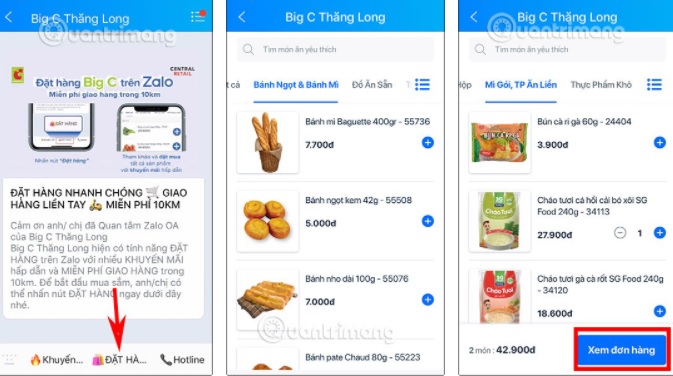 Cách đặt mua hàng Big C online Cách đặt mua hàng Big C online