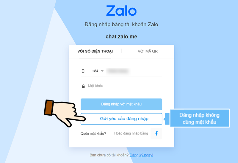 Cách đăng nhập Zalo bằng web với gửi yêu cầu đăng nhập