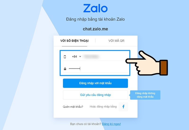 Cách đăng nhập Zalo bằng web với số điện thoại và mật khẩu