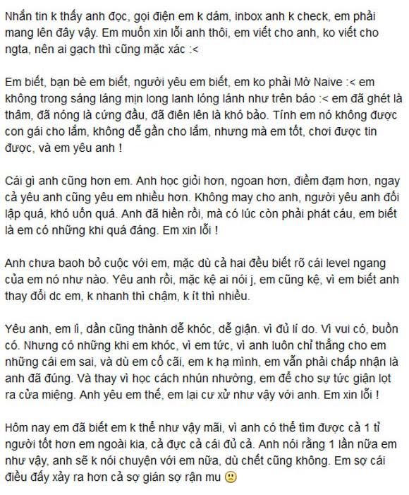 Bài văn xin lỗi người yêu Bài văn xin lỗi người yêu