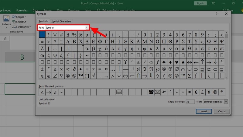 Cách gõ dấu lớn hơn hoặc bằng nhỏ hơn hoặc bằng trong Excel