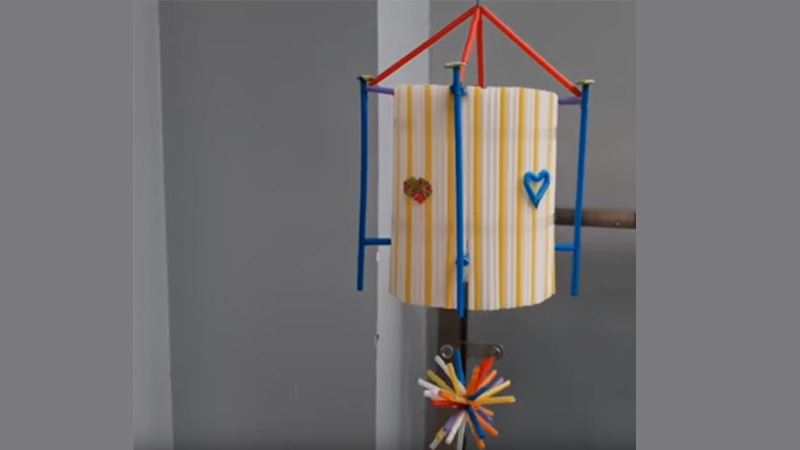 Thành phẩm làm lồng đèn bằng ống hút