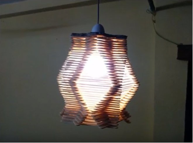 Lồng đèn bằng que kem, que đè lưỡi