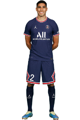 Đội hình PSG: Áo số 2 - Hậu vệ Achraf Hakimi