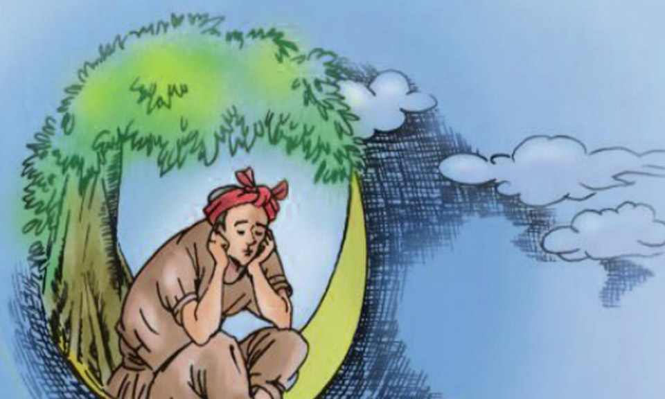 Hình ảnh chú Cuội cung trăng 1 Hình ảnh chú Cuội cung trăng 1