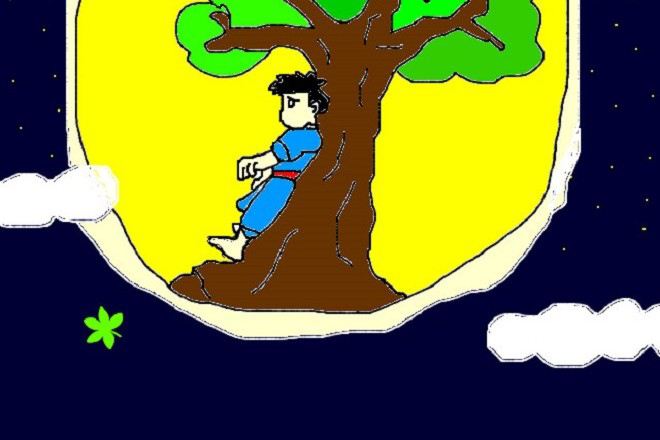 Hình ảnh chú Cuội cung trăng 3 Hình ảnh chú Cuội cung trăng 3