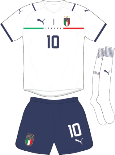 Áo đấu sân khách đội tuyển Ý tại vòng loại World Cup 2022 châu Âu. Áo đấu sân khách đội tuyển Ý tại vòng loại World Cup 2022 châu Âu.